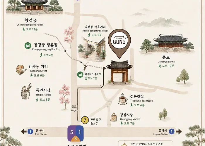 Jongno Hanokgung ゲストハウス 3*